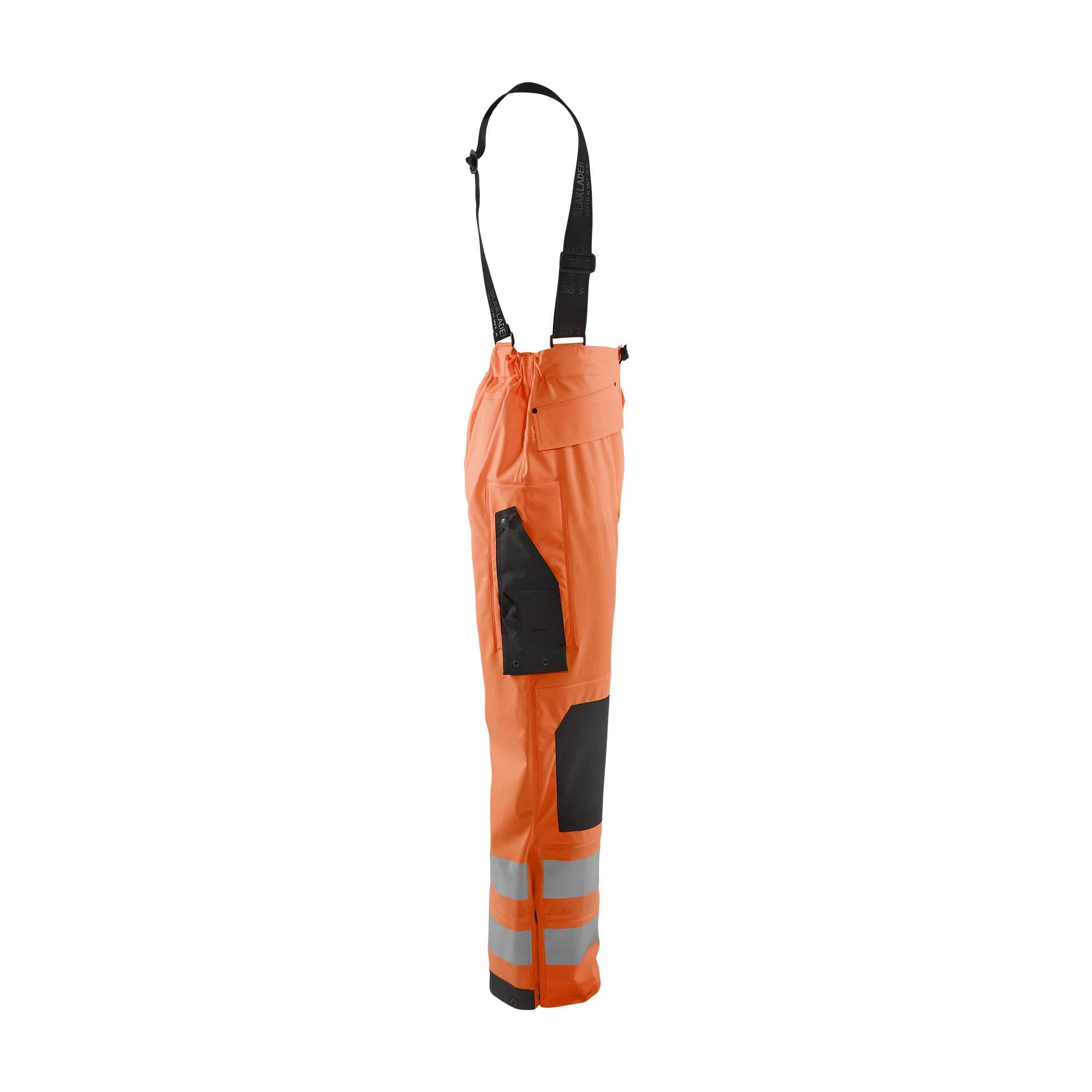 BLAKLADER 13022003 Rain Trousers Hi Vis LEVEL 2 Hi Vis Reflective Work Trousers Men - Waterproof